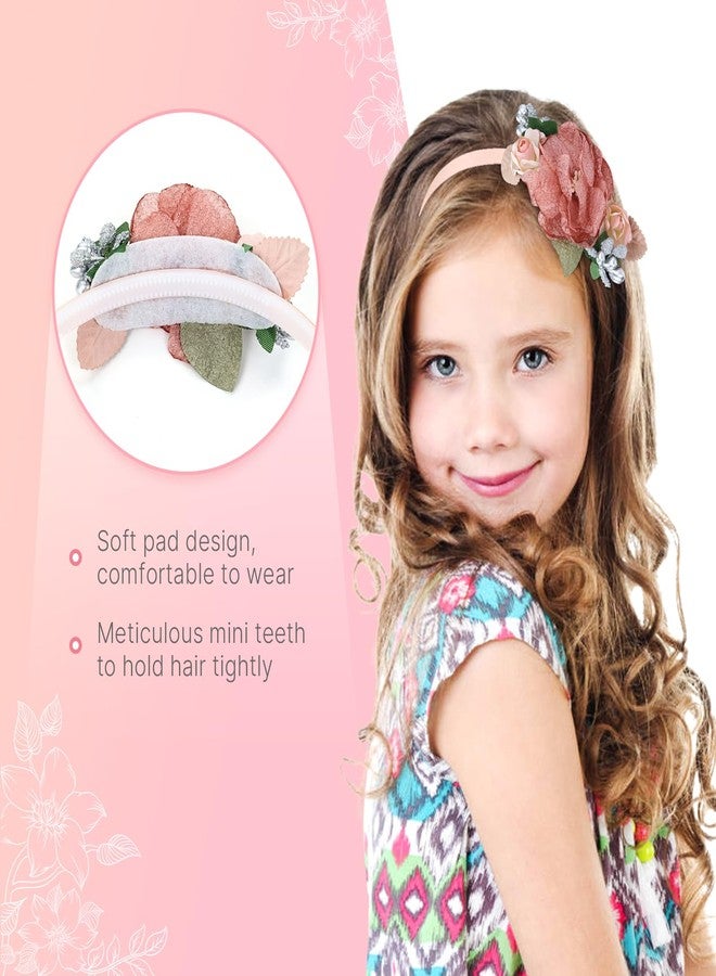 Dizila 5 Pieces Plastic Flower Headbands Floral Hair Bands Hoops Accessories for Toddlers Girls Kids Teens - Image 4